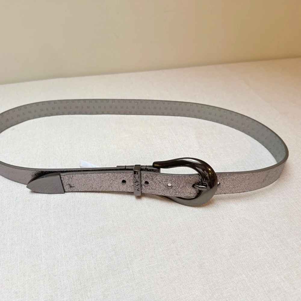 DKNY Donna Karan Metallic Tipped Belt Silver L